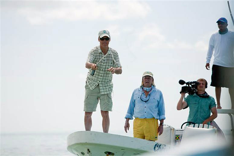 Michael Keaton and Tom Brokaw fishing with Captain Cesar and El Pescador